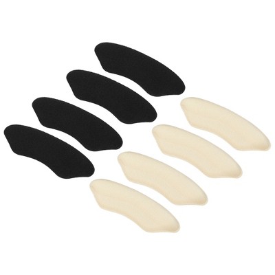Unique Bargains Silicone Heel Support Cup Pads Orthotic Insole Plantar Care Heel Pads 8Pcs PU Beige Black