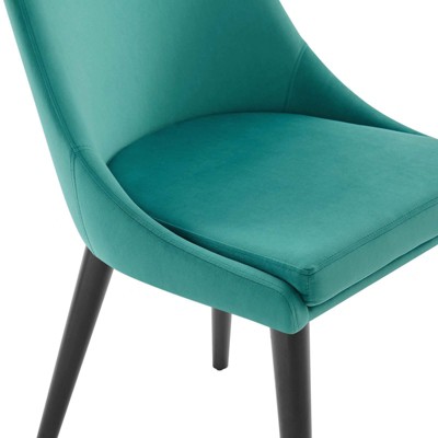Teal Velvet Upholstered Dining Chair with Metal Legs