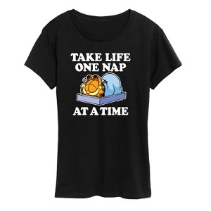 Women's - Garfield - Take Life One Nap Short Sleeve Graphic T-Shirt - 1 of 4