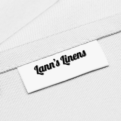 White Round 120-Inch Polyester Fabric Tablecloth