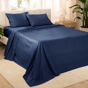 400 Thread Count Organic Cotton Sateen Bed Sheet Set by Bare Home - 1 of 4