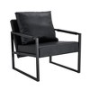 Zeus & Ruta Classic PU Leather Accent Chair with Metal Frame, Ergonomic Design - 2 of 4