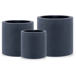 Rosemead Home & Garden, Inc. Concrete Outdoor Planter Pot Black - 1 of 4