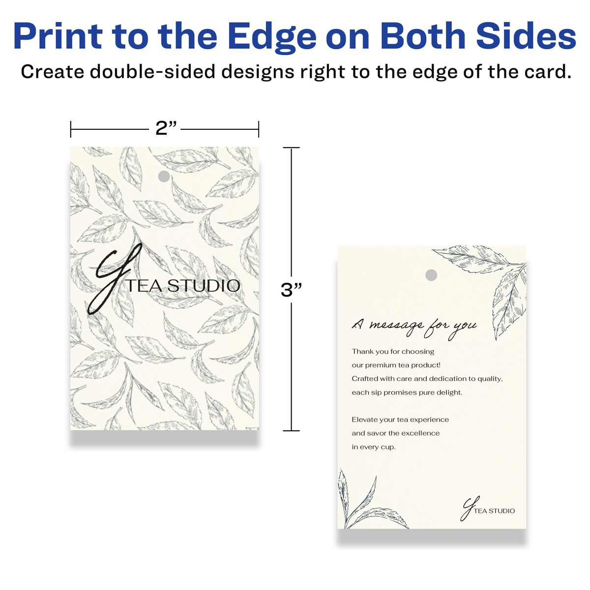 Avery 2" x 3" Rectangle, Matte Ivory Printable Tags - thumbnail 6