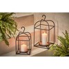 TAG Hanging Metal And Glass Lantern Pillar Candle Holder Small, 7.0L x 7.0W x 13H inches, Decorative Use Only - 2 of 2