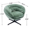 Lyngins Ergonomic Office Chair – Modern 360° Swivel Chair with Removable Cushion, Chenille Upholstery, Black Metal Base, Round Home Office Desk Chair - 4 of 4