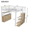 Full Size Metal Loft Bed with Storage Staircase and Wardrobe, Shelves and Lockers – ModernLuxe - 3 of 4