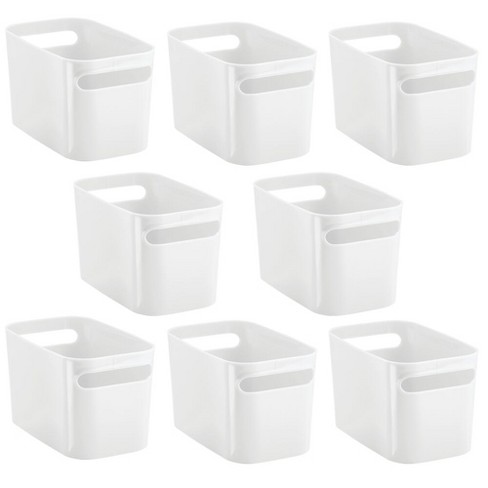 Mdesign Plastic Bathroom Vanity Storage Organizer Bin 10 Long 8 Pack White Target