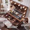 OKD Vanity Tables with 3 Visible Drawers, Farmhouse Vanity Desk with Lights Makeup Mirror - 2 of 4