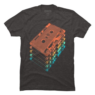 Men's Design By Humans Cassette Tapes By robotface T-Shirt