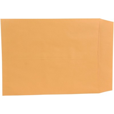 School Smart Catalog Envelopes with Ungummed Flaps, 14 x 18 Inches, Kraft Brown, Pack of 25