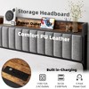 Full Size Bed Frame with Storage Headboard, Upholstered Platform Bed with USB Ports & Outlets, Strong Metal Slats Support - 4 of 4