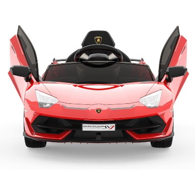 12V Licensed Lamborghini Kids Ride-On Car, Electric Battery-Powered Sports Car with Remote Control, Hydraulic Doors, 2 Speeds, ASTM Certified