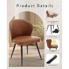 2PCS Dining Chairs, Modern Upholstered Kitchen Chairs，Bar Chairs with Synthetic Leather, Mid-Century Modern, Easy Assembly, for Living Room Lounge - 4 of 4