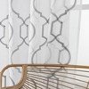 Kate Aurora Transcendence 1 Piece Grommet Top Embroidered Sheer Trellis Clover Window Curtain Panel - 4 of 4