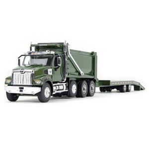 First Gear DCP 1/64 Green Western Star 49X with Ox Bodies Dump & Beaver Tail Trailer 60-1883 - 1 of 4