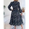 Coolmee Women's Maxi Dress V Neck Long Sleeve Ruffle Tiered Boho Wedding Guest Long Flowy Engagement Dress - 4 of 4