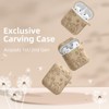 BONGEEK for AirPod Case 2nd 1st Generation Case Cover, Flower Engraved Full Protective Case Soft Silicone Pattern LED Visible,Milk Tea - 2 of 4
