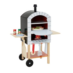 Teamson Kids My Little Helper Pizza Oven & 24 pc. Accessory Set, Gray/Natural - 1 of 4