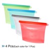 Unique Bargains Silicone Reusable Freezer Storage Bags for Meat Fruit Veggies 4 Pcs - 3 of 4