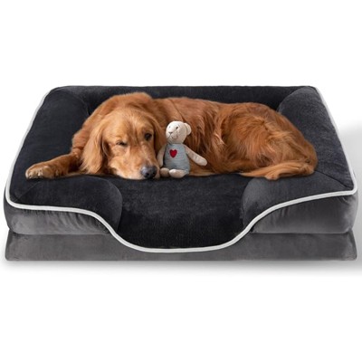 VisioGear Pet Beds, 42-inch Orthopedic Dog Bed, Egg-Crate Dog Couch Bed with Washable Removable Cover, Gray, 42"*32"*6.4"