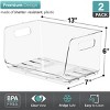 Sorbus 2 Pack Open Front Clear Stackable Fridge Storage Bins - Great for Kitchen Organization, Pantry Storage and more - 2 of 4