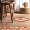 Nuloom Shyla Southwestern 2x8 Wool Runner Rug for Living Room Bedroom Dining Room Entryway Hallway Kitchen, Sage/Orange - 4 of 4