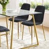 5-Piece Modern Dining Set with Glass Table and 4 Upholstered Dining Chairs, Gold Metal Legs, Perfect for Kitchen or Small Spaces-Maison Boucle - 2 of 4