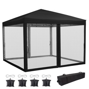 10 x 10 FT Pop Up Canopy, Party Tent with Mosquito Netting, Height Adjustable Instant Sun Shade, for Parties, Camping, Events - 1 of 4