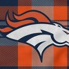 NFL Denver Broncos Plaid Steel Royal Plush Faux Shearling Blanket - 2 of 2