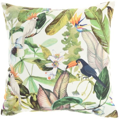 18"x18" Reversible Indoor/Outdoor Jungle and Cubes Pattern Square Throw Pillow - Mina Victory