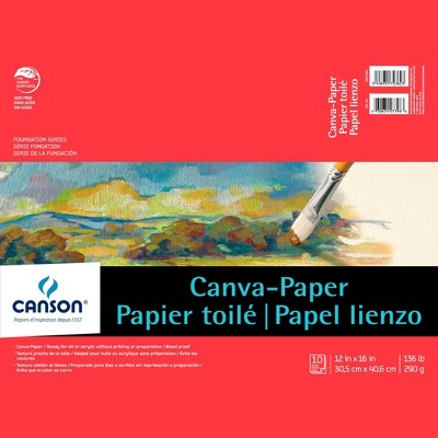 Canson Paper Canva-Pad, 12 x 16 in, White, 10 Sheets/Pad