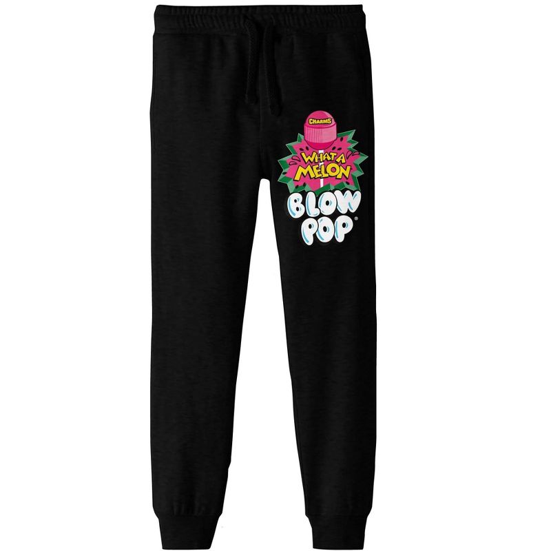 Blow Pop What A Melon Graphic Youth Black Jogger Pants, 1 of 4
