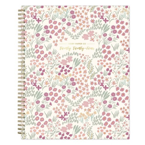 Ivory Paper Co 2024 Planner 11x8.5 Weekly/monthly Wirebound Tillie Pink :  Target