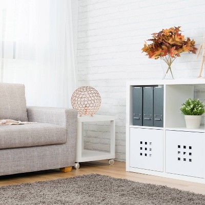 10" Rose Gold Crystal Ball Table Lamp with Steel Frame