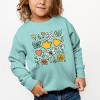 The Juniper Shop Flowers and Butterflies Toddler Sweatshirt - 5/6T - Seafoam - 3 of 4