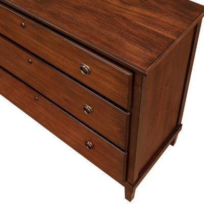 Cambridge Brown 3-Drawer Wood Dresser with Antique Bronze Pulls