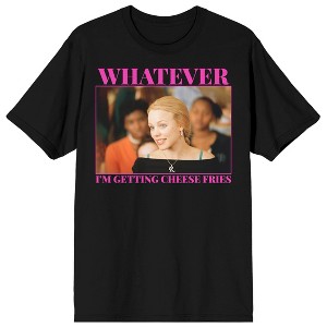 Mean Girls Whatever I'm Getting Cheese Crew Neck Short Sleeve Women's Black T-shirt - 1 of 3