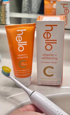 hello Vitamin C Teeth Whitening Toothpaste with Fluoride - Natural ...
