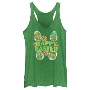 Women's Teenage Mutant Ninja Turtles Happy Easter Cute Best Friends Racerback Tank Top - 1 of 4