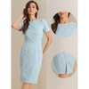 INSPIRE CHIC Women's Crew Neck Wear to Work Office Bodycon Pencil Dress - 2 of 4