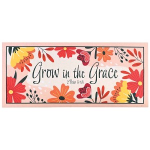 Dicksons DMI-2134 Grow in Grace Bright Orange Floral 22 x 10 Inch Rubber Outdoor Doormat Insert - 1 of 2