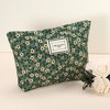 Unique Bargains Women's Floral Large Capacity Makeup Bag Green 1 Pc - 2 of 4