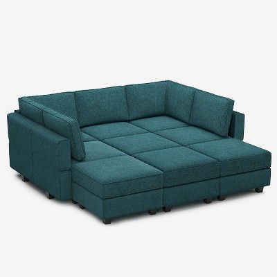 Belffin Modular Terry Sleeper Sofa with Storage Seat (9 Seats + 7 Sides)