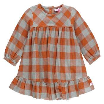 RuffleButts Toddler Girls Long Sleeve Ruffle Hem Dress