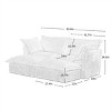 Slipcovered Sectional Sofa, 2 Seater Sofa with Removable Cover, Sofa with Convertible Ottoman, Corduroy Fabric Sectional Sofas-Cuddlewood - 4 of 4