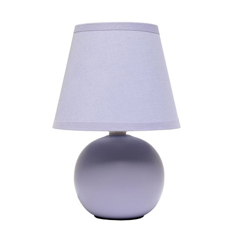 Mini Purple Chrome Table Lamp with Fabric Shade