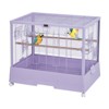 Pet Products Clear View Glass Bird Cage Crystal Palace for Small Birds - Purple Frame - 3 of 4