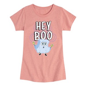Girls' - SpongeBob SquarePants - Hey Boo Fitted Short Sleeve Graphic T-Shirt - 1 of 4