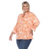 Womens Plus Pleated Long Sleeve Floral Print Blouse - White Mark - 2 of 4